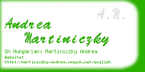 andrea martiniczky business card